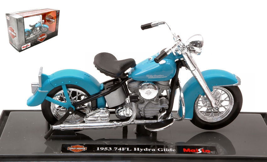 Harley Davidson 74FL Hydra Glide 1953 Light Blue Maisto 1:18 DS Modellismo Harley Davidson 74FL Hydra Glide scala 1:18