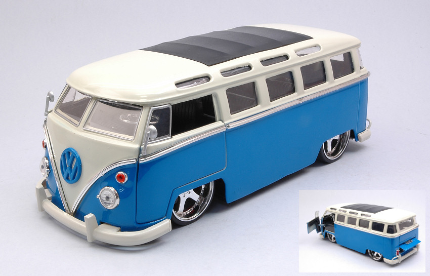 VW Bus 1962 Blue/White 1:24 DS Modellismo VW Bus 1962 Blue/White scala 1:24 Jada Toys