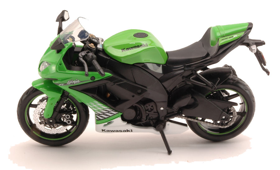 KAWASAKI NINJA ZX-10 R 2010 GREEN Maisto 1:12 DS Modellismo Kawasaki Ninja ZX-10 R 2010 Green scala 1:12