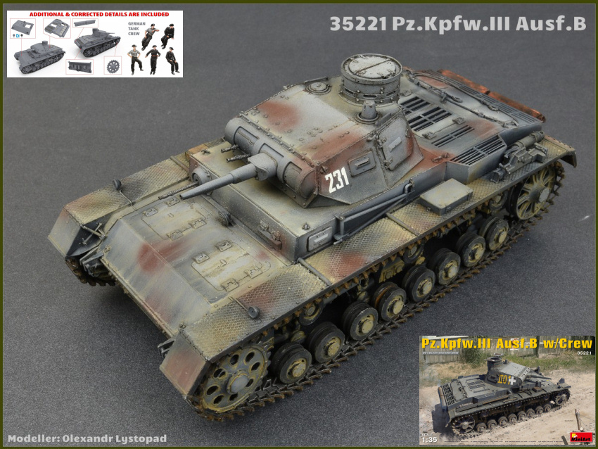 PZ.KPFW.Iii Ausf.B W/Crew Kit 1:35 DS Modellismo PZ.KPFW.Iii Ausf.B W/Crew Kit scala 1:35