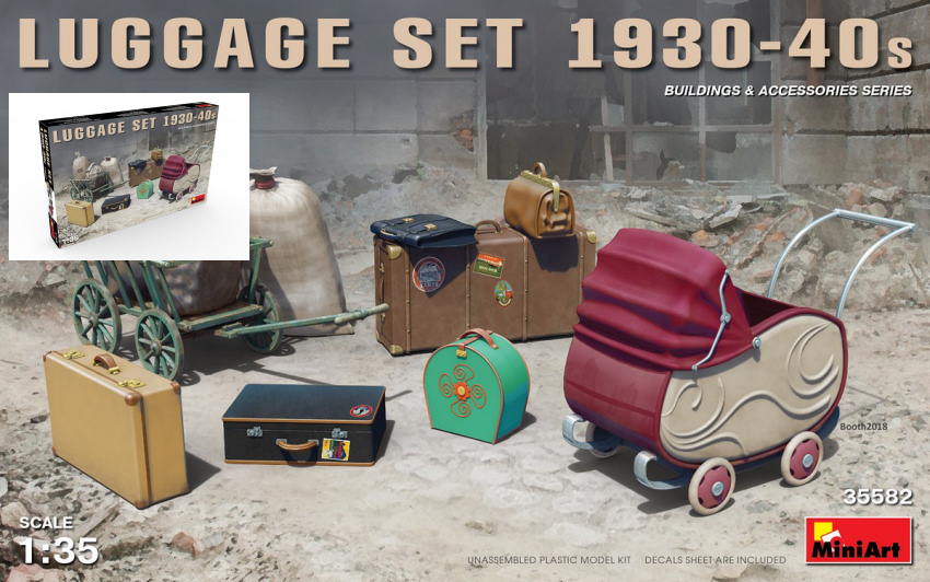 Luggage Set 1930-40s Kit 1:35 DS Modellismo Luggage Set 1930-40s Kit scala 1:35 Miniart