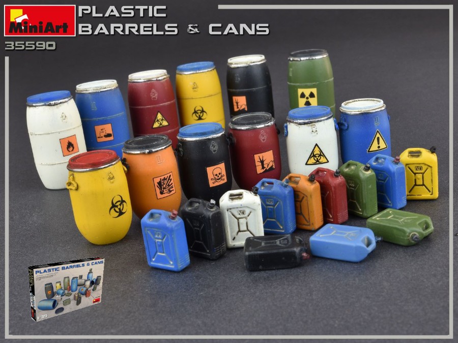 Plastic Barrels & Cans Kit 1:35 DS Modellismo Plastic Barrels & Cans Kit scala 1:35