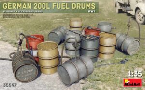 German 200 L Fuel Drum Set Wwii scala 1:35
