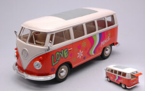 VW T1 Bus Orange/White Flower scala 1:24