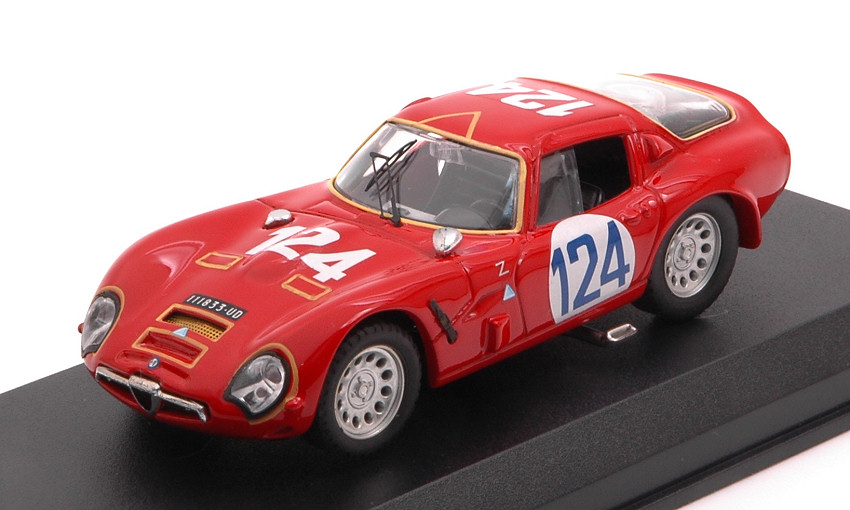 Alfa Romeo TZ2 N.124 DNF Targa Florio 1966 Shangri-La-Federico 1:43 DS Modellismo Alfa Romeo TZ2 Dnf Targa Florio scala 1:43