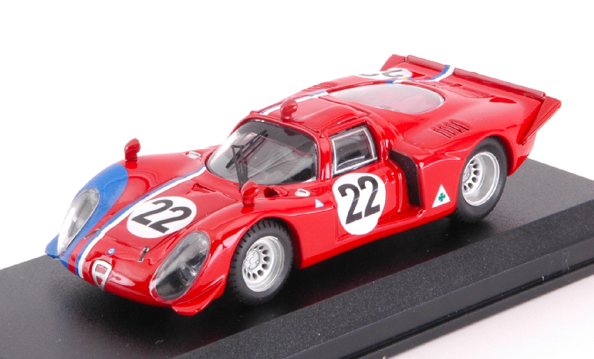 Alfa Romeo 33.2 N.22 1000 KM Parigi 1968 Pilette-Slotemaker 1:43 DS Modellismo Alfa Romeo 33.2 1000 Km Parigi scala 1:43