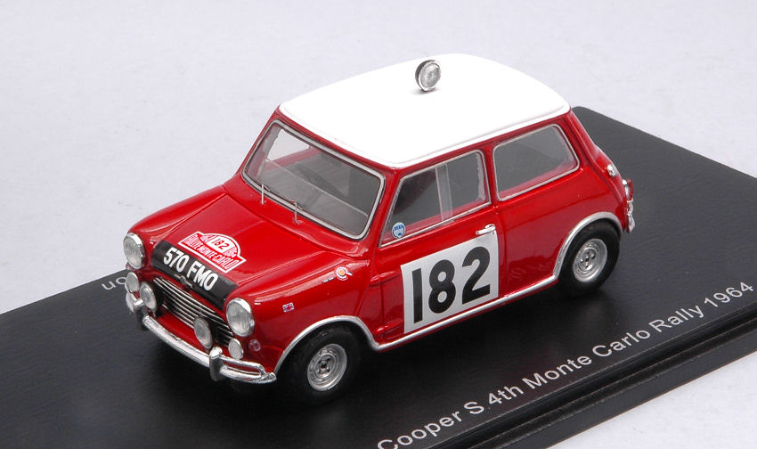 Morris Cooper S N.182 4th Monte Carlo Rally 1964 T.Makinen-P.Vanson DS Modellismo Morris Cooper S 4th Monte Carlo scala 1:43
