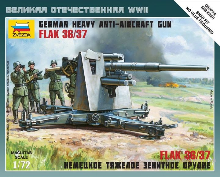 German 88 MM Flak 36 Kit 1:72 DS Modellismo German 88 Mm Flak 36 Kit scala 1:72 Zvezda