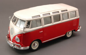 VW T2 Van Samba 1962 Red W/White scala 1:25