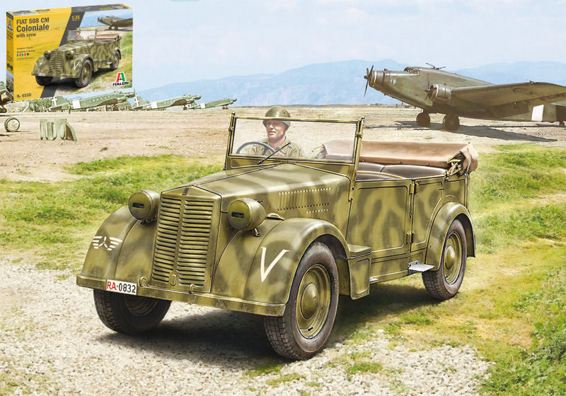 Fiat 508 CM Coloniale with Crew Kit 1:35 DS Modellismo Fiat 508 Cm Coloniale with Crew scala 1:35