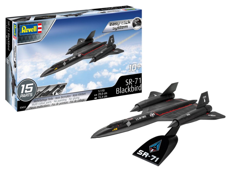 SR-71 Blackbird (Easy-Click System) Kit 1:110 DS Modellismo SR-71 Blackbird Kit scala 1:110 Revell