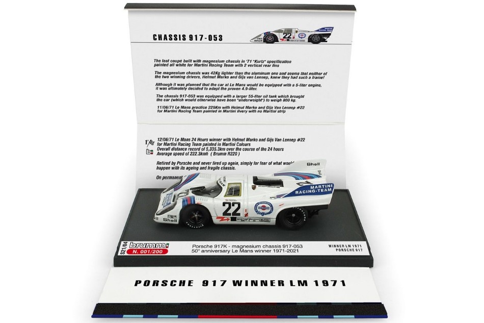 Porsche 917K Martini N.22 Winner LM 1971 Marko-Van Lennep 1:43 DS Modellismo Porsche 917K Martini Winner LM scala 1:43