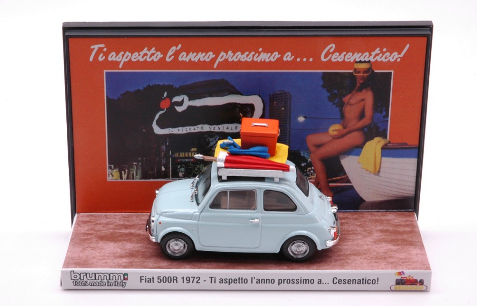 Fiat 500R Vacanze Italiane Cesenatico "TI Aspetto L'Anno Prossimo" 1:43 DS Modellismo Fiat 500R Vacanze Italiane scala 1:43