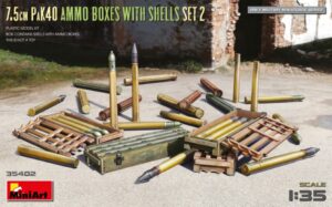 7,5 cm PAK40 Ammo Boxes W/Shells scala 1:35