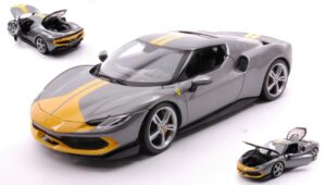 Ferrari 296 GTB Silver/Yellow scala 1:18