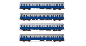FS Set 4 Pezzi Treno Azzurro Epoca scala H0