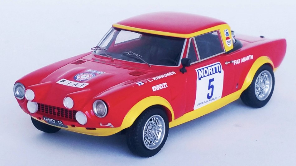 Fiat 124 Abarth N.5 1000 Lakes Rally 1974 Kinnunen-Aho DS Modellismo Fiat 124 Abarth 1000 Lakes Rally scala 1:43