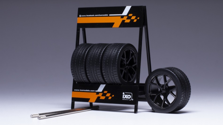 Set 4 Wheels RS3 Black/Silver 1:18 DS Modellismo Set 4 Wheels RS3 Black/Silver scala 1:18