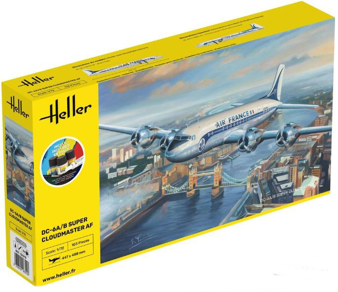 DC6 Super Cloudmaster AF Starter Kit 1:72 DS Modellismo DC6 Super Cloudmaster Af Starter scala 1:72