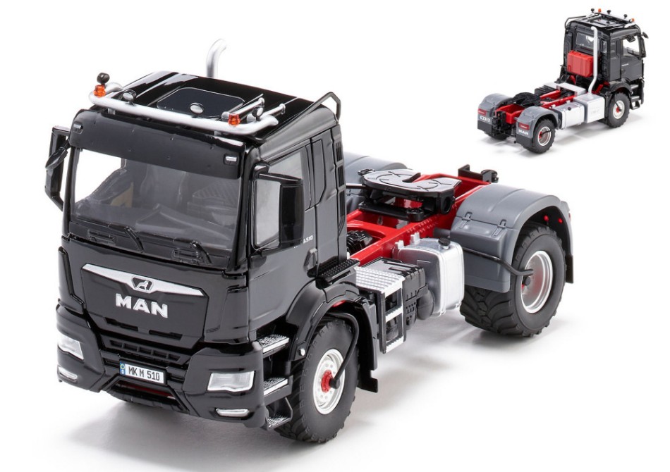 Man TGS 18.510 4x4 BL 2-AXLE -Truck Black 1:32 DS Modellismo Man Tgs 18.510 4x4 Bl 2-AXLE scala 1:32
