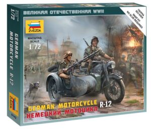German Motorcycle R-12 W/Sidecar scala 1:72