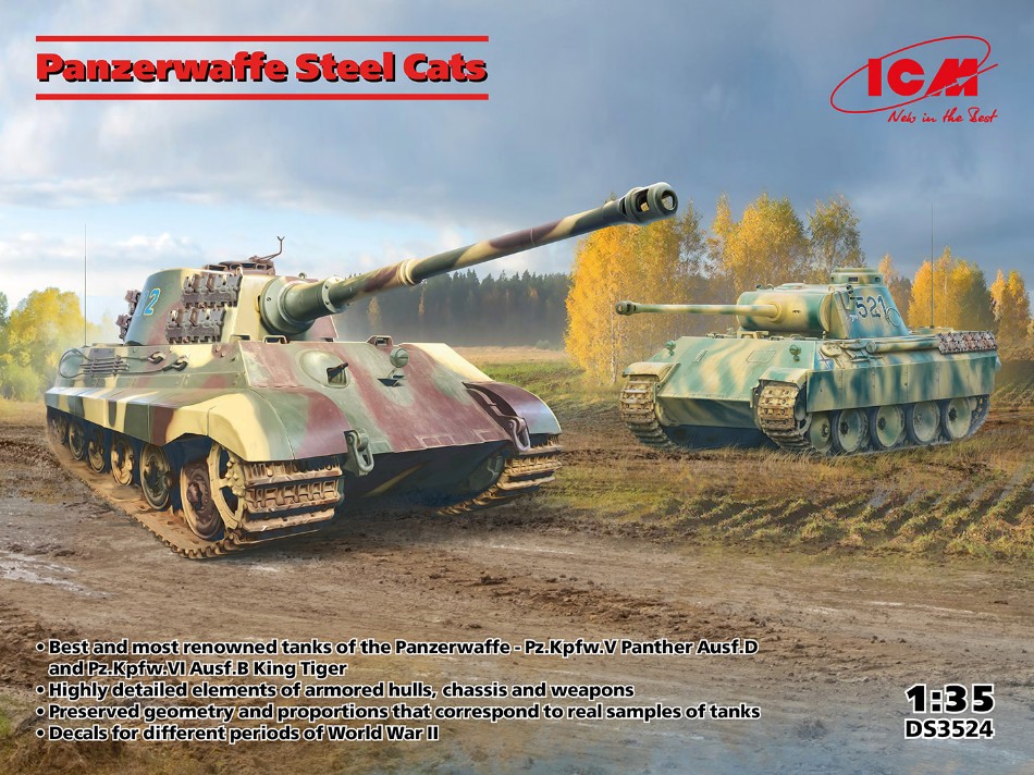 Panzerwaffe Steel Cats Kit 1:35 DS Modellismo Panzerwaffe Steel Cats Kit scala 1:35 ICM