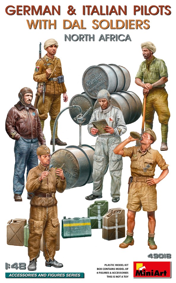 German & Italian Pilots W/Dal Soldiers North Africa Kit 1:48 DS Modellismo German & Italian Pilots W/Dal scala 1:48