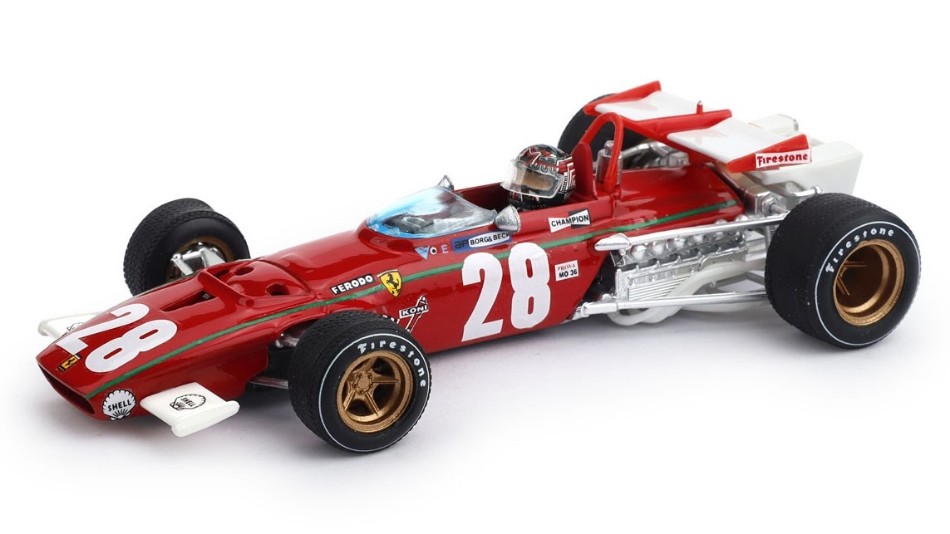 Ferrari 312 B Ignazio Giunti 1970 N.28 4th Belgium GP W/Pilote 1:43 DS Modellismo Ferrari 312 B Ignazio Giunti 1970 scala 1:43