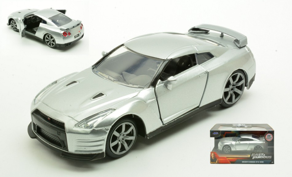 Brian'S Nissan Skyline Gt-R R35 2009 Fast & Furious Silver 1:32 Jada Toys 1:32 DS Modellismo Brian'S Nissan Skyline Gt-R R35 scala 1:32