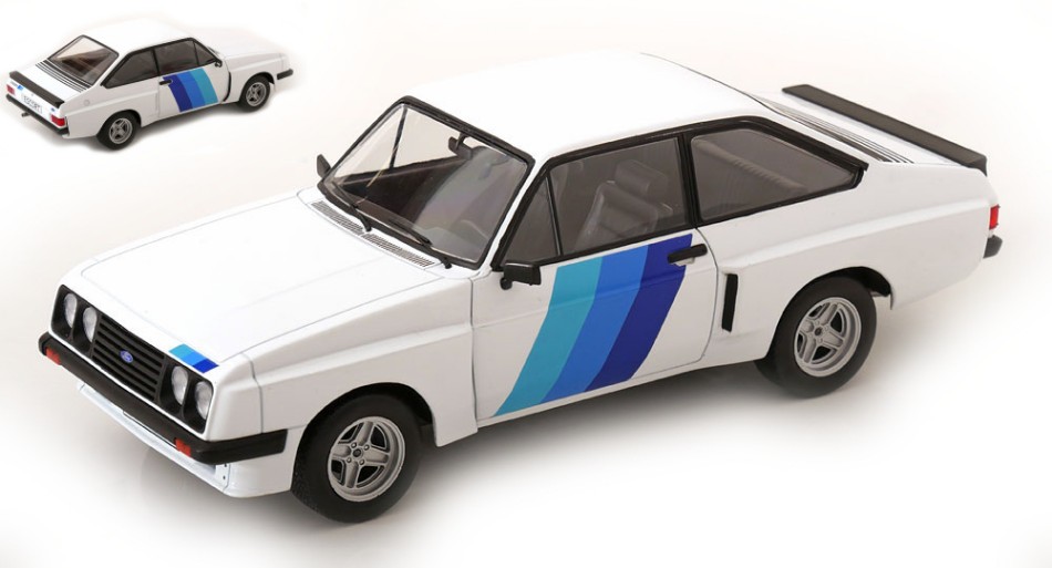 Ford Escort Mki II RS 2000 X-Pack 1977 White/Light Blue Decals 1:18 DS Modellismo Ford Escort Mki II RS 2000 X-Pack scala 1:18