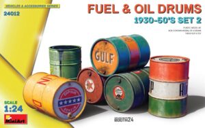 Fuel & Oil Drums 1930-50’s Set 2 scala 1:24