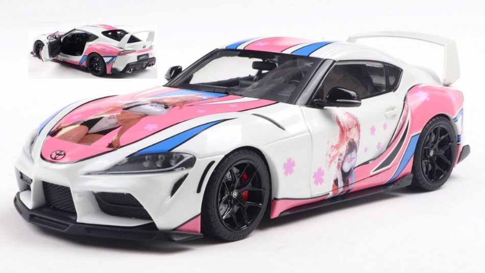 Toyota Supra GR Itasha Solido Works 2024 White/Pink 1:18 DS Modellismo Toyota Supra Gr Itasha Solido scala 1:18