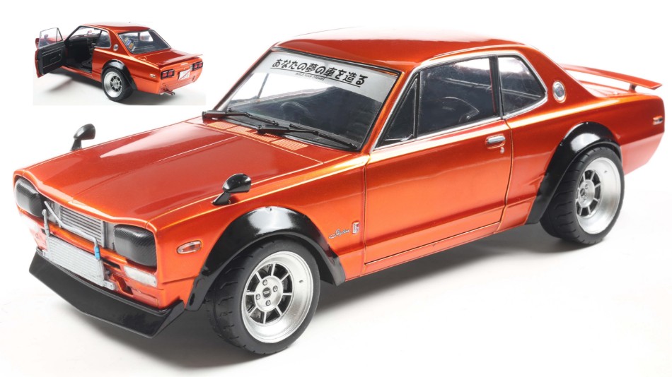 Nissan Skyline (C10)
Hakosuka Solido Works 1970 Orange
Metallic 1:18 DS Modellismo Nissan Skyline Hakosuka Solido scala 1:18