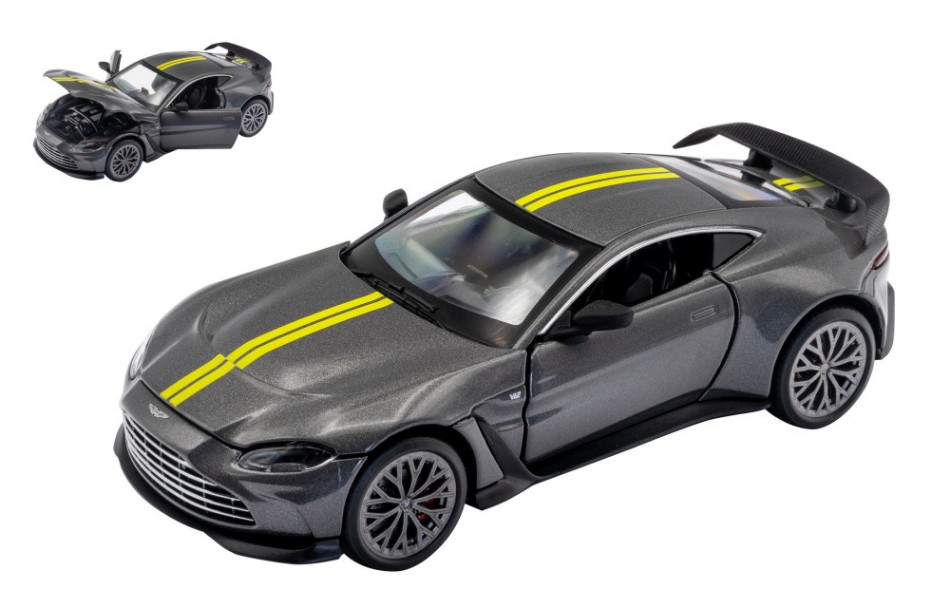Aston Martin V12 Vantage Silvergun W/Yellow Stripes 1:32 DS Modellismo Aston Martin V12 Vantage scala 1:32