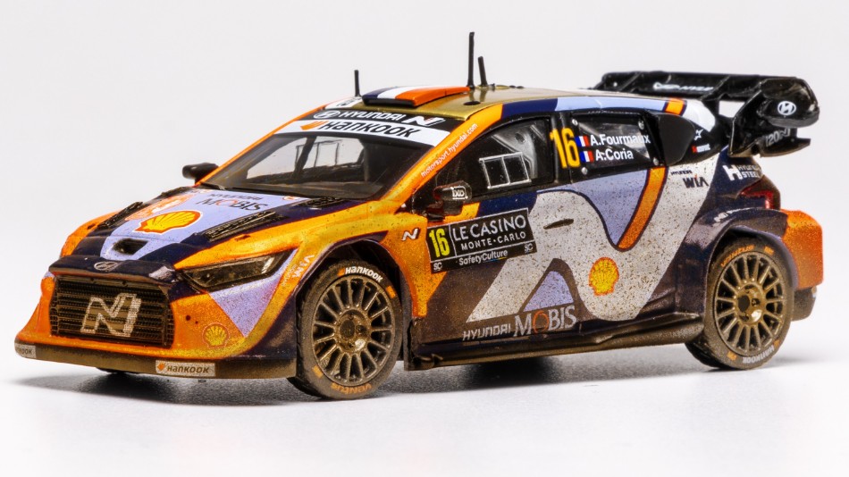 Hyundai i20 N N.16 RALLY1 Monte Carlo 2025 Fourmaux-Coria DS Modellismo Hyundai i20 N RALLY1 Monte Carlo scala 1:43