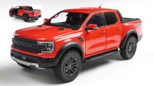 Ford Ranger Raptor 2024 Orange scala 1:18