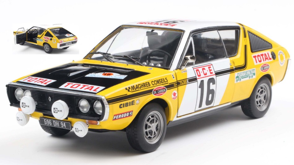Renault 17 PH.1 N.16 Rally du Maroc 1976 Prive-Tilbert 1:18 DS Modellismo Renault 17 PH.1 Rally du Maroc scala 1:18