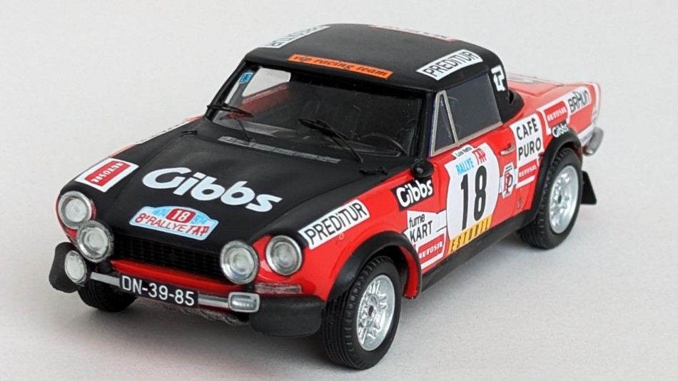 Fiat 124 Sport Spider 1600 Tap Rally 1974 Luis NETTO-"JOCAMES"1:43 DS Modellismo Fiat 124 Sport Spider 1600 Tap scala 1:43