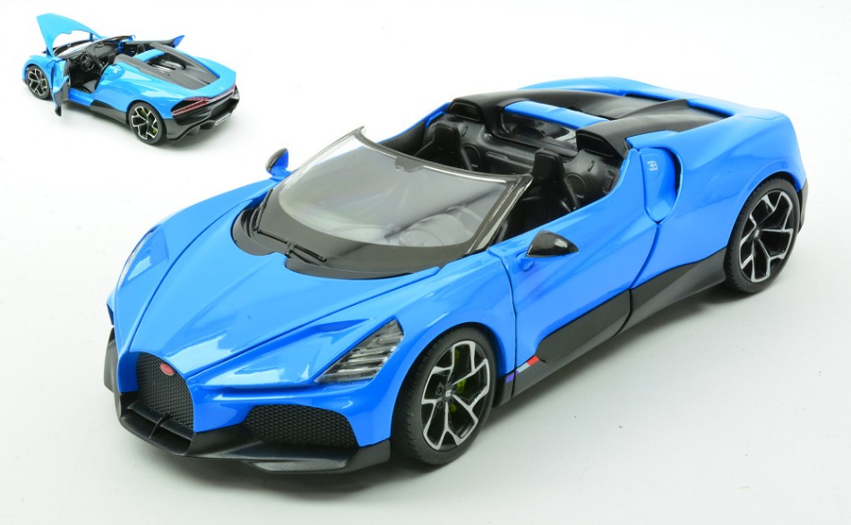 Bugatti W16 Mistral Blue 1:24 DS Modellismo Bugatti W16 Mistral Blue scala 1:24 Welly