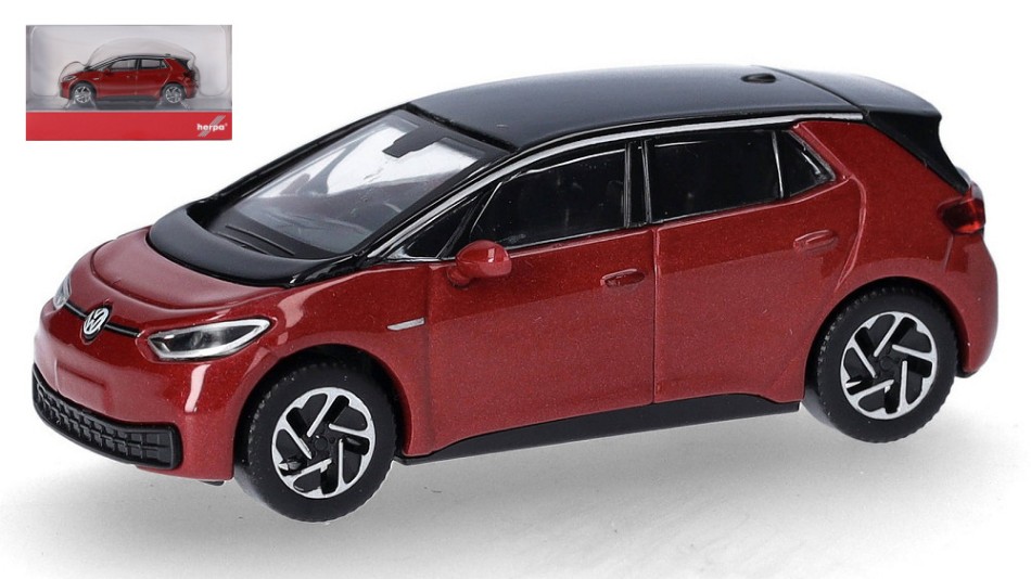 VW Id 3 Re Rosso Met. 1:87 DS Modellismo VW Id 3 Re Rosso Met. scala H0 1:87 Herpa