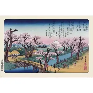 Hiroshige Mount Fuji Koganei Bridge