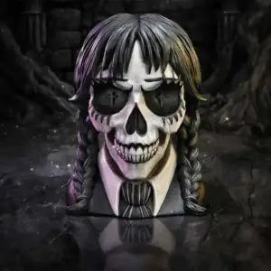 Dark Glare Gothic School Girl Skull