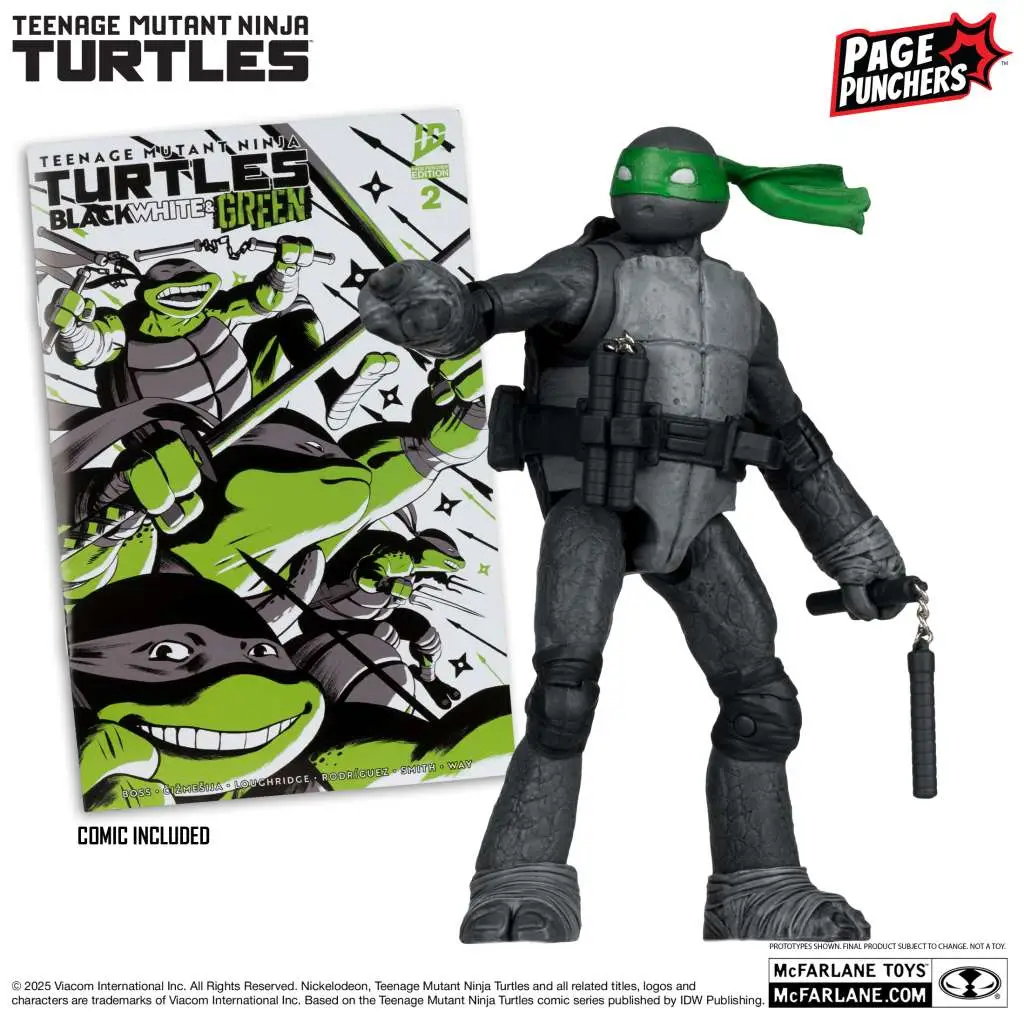 Teenage Mutant Ninja Turtles 5inch Michelangelo Figure with Comic (B,W&G Variant) DS Modellismo Teenage Mutant Ninja Turtles 5inch