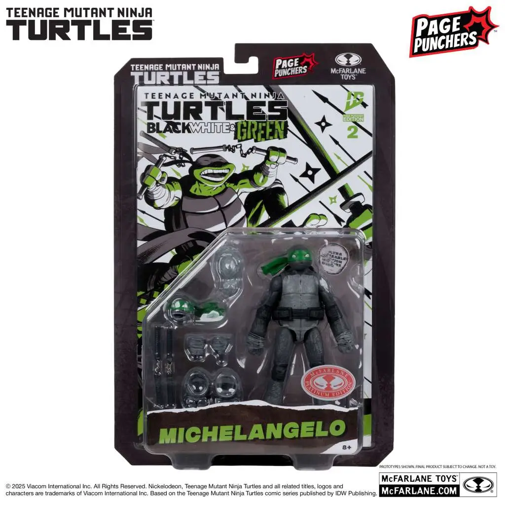 Teenage Mutant Ninja Turtles 5inch Michelangelo Figure with Comic (B,W&G Variant) DS Modellismo Teenage Mutant Ninja Turtles 5inch