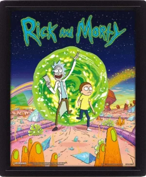 Poster Rick Morty Portal 3D Lent.