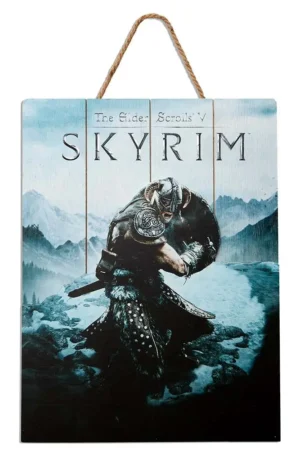 Poster Skyrim Aereal in legno