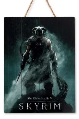 Poster Skyrim Dragonborn in legno