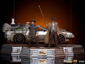 Statua Bttf III Delorean Set scala 1/10