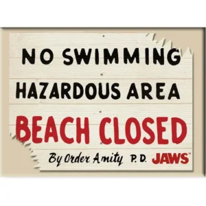 Calamita Jaws Beach Closed Flat Magnet