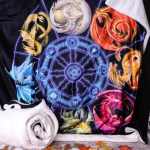 Coperta Throw Dragons Sabbats Anne Stokes